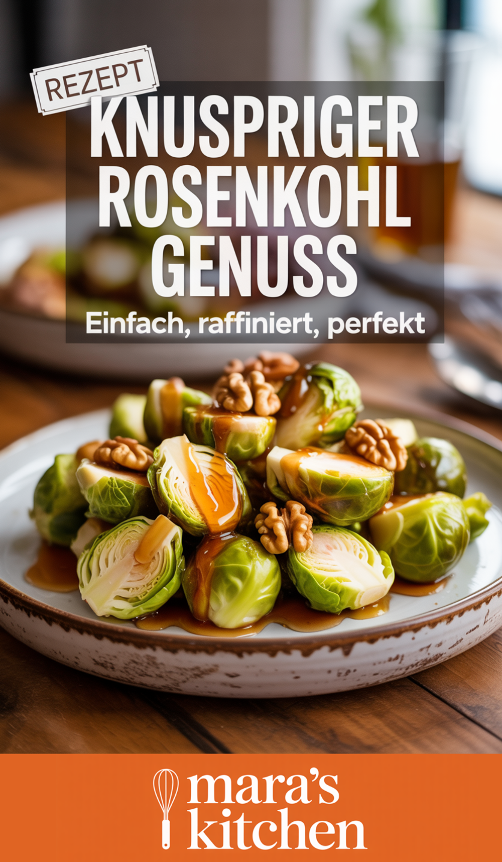 Gerösteter Rosenkohl mit Honig und Walnüssen Pinterest Pin