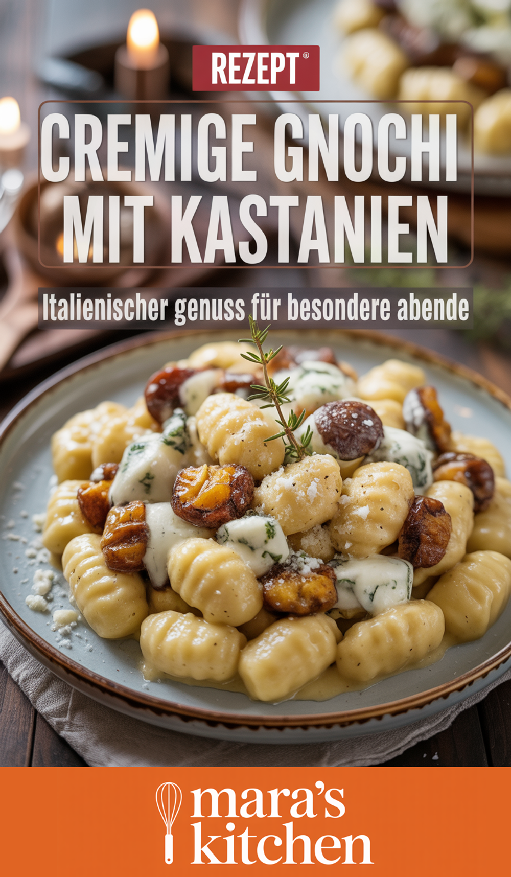 Gnocchi mit Kastanien und Gorgonzola Pinterest Pin
