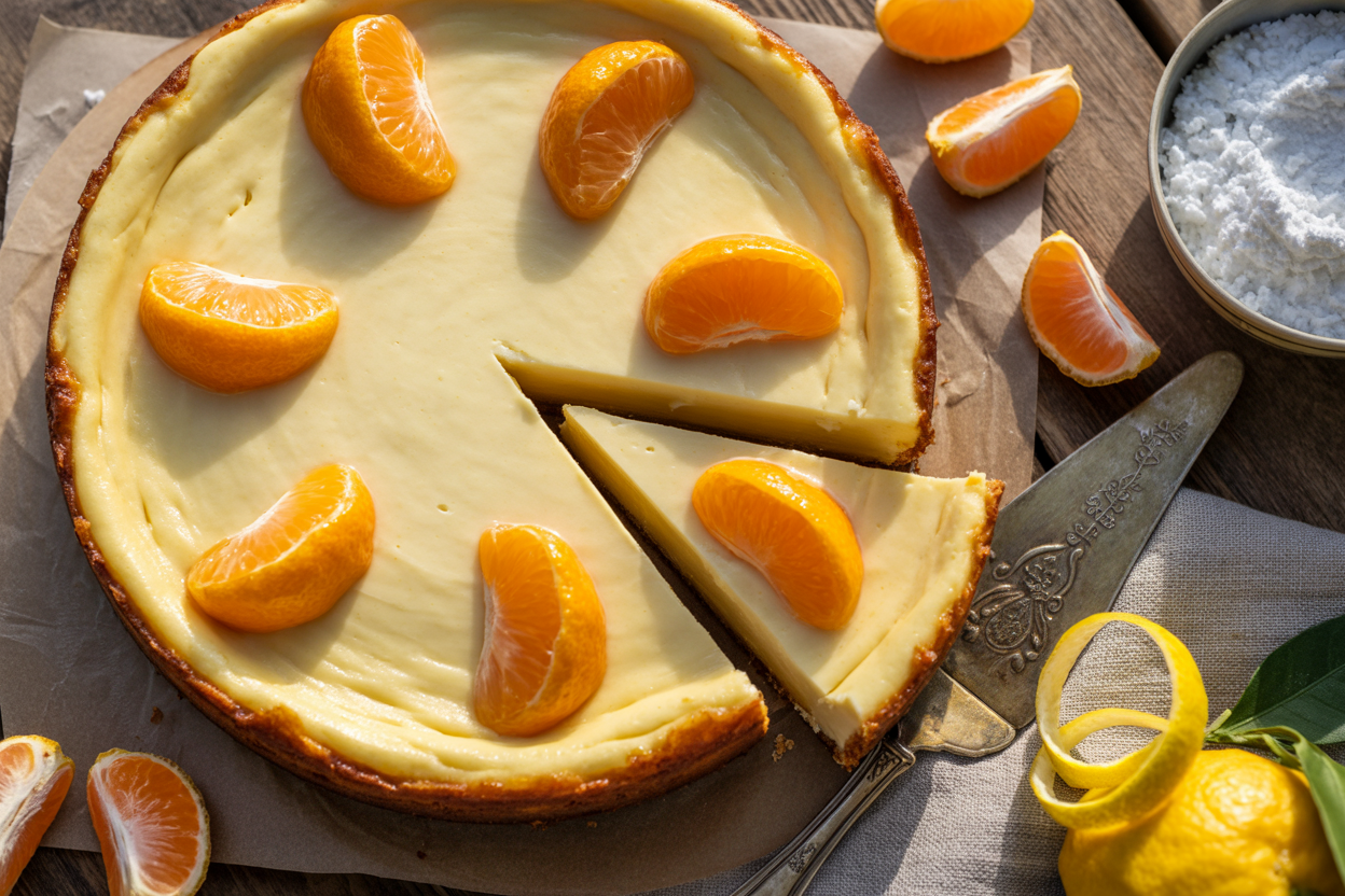 Käsekuchen mit Mandarinen