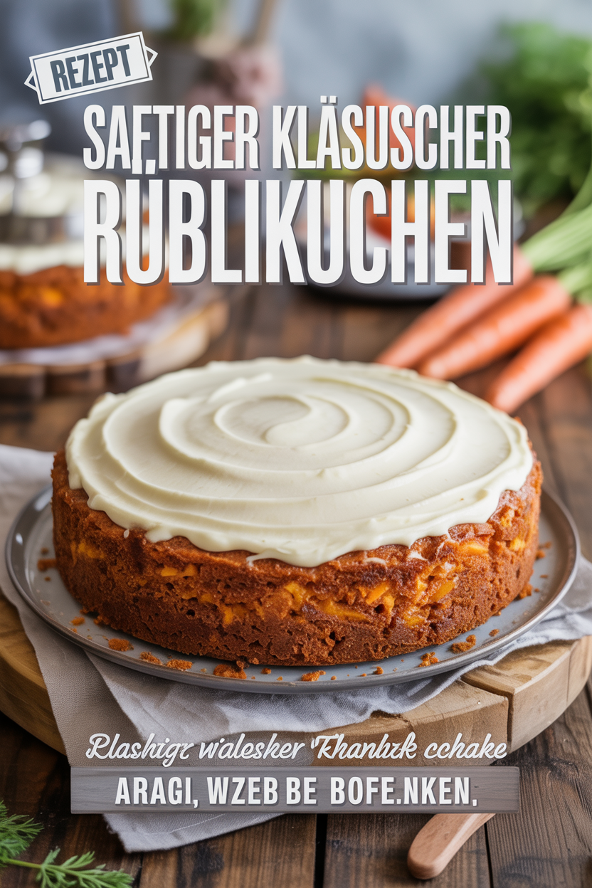 Klassischer Rüblikuchen (Karottenkuchen) Pinterest Pin