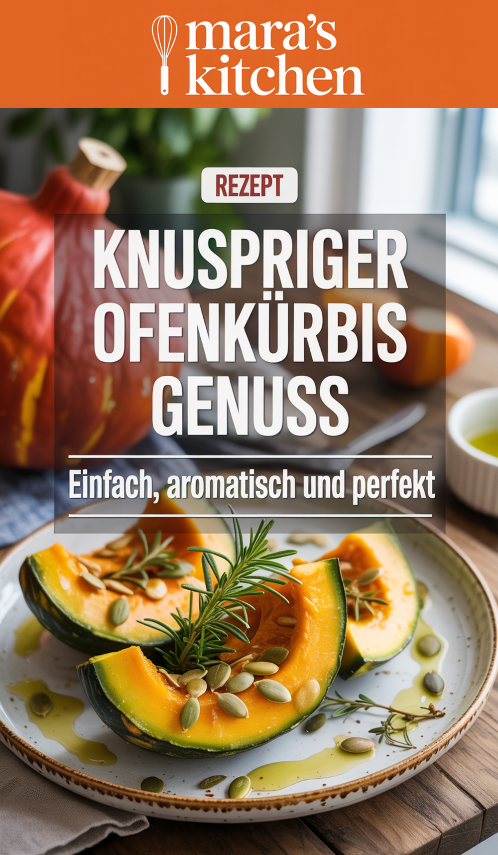 Kürbis aus dem Ofen – Einfaches Ofenkürbis-Rezept Pinterest Pin