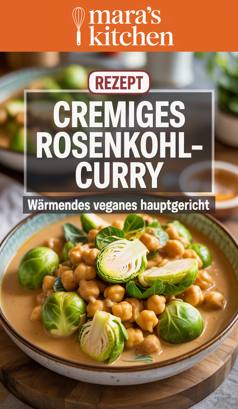 Rosenkohl Curry mit Kokosmilch und Kichererbsen Pinterest Pin