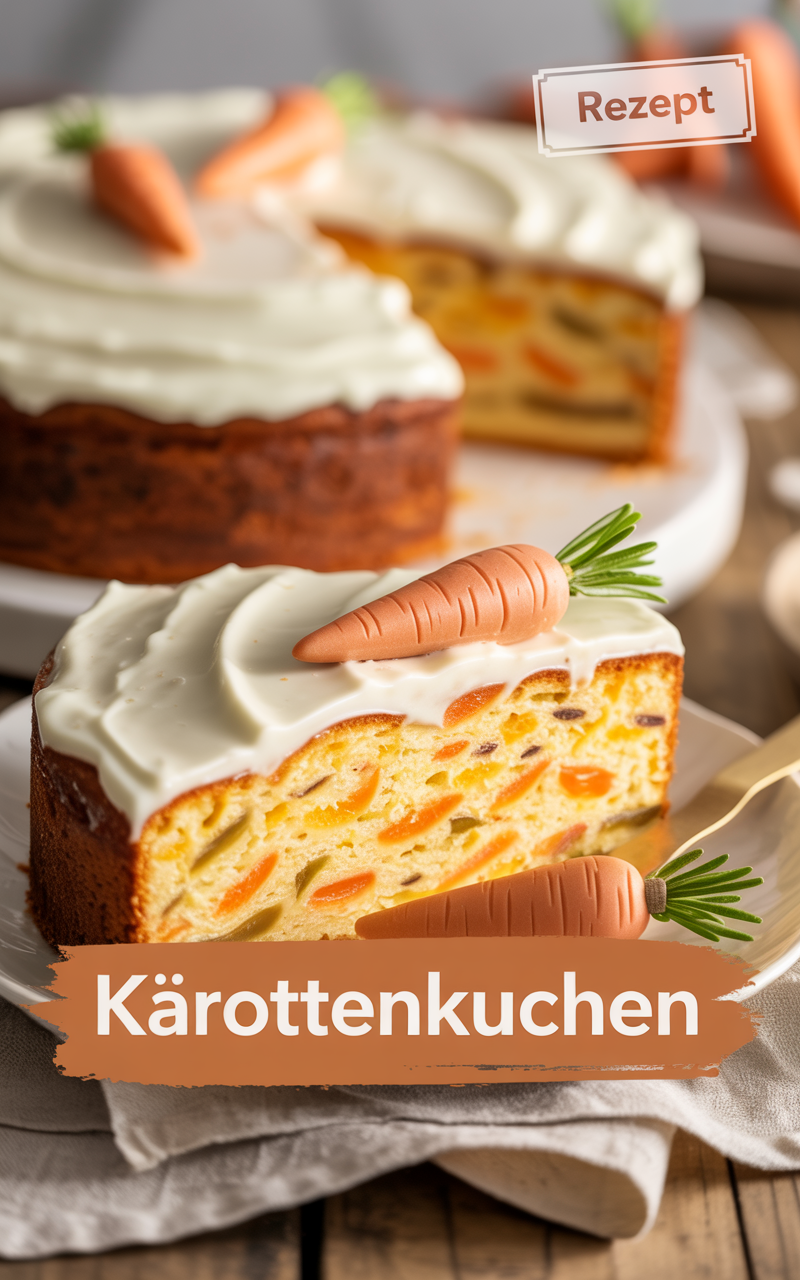 Saftiger Rüblikuchen (Karottenkuchen) – Klassiker mit Frischkäse-Frosting Pinterest Pin