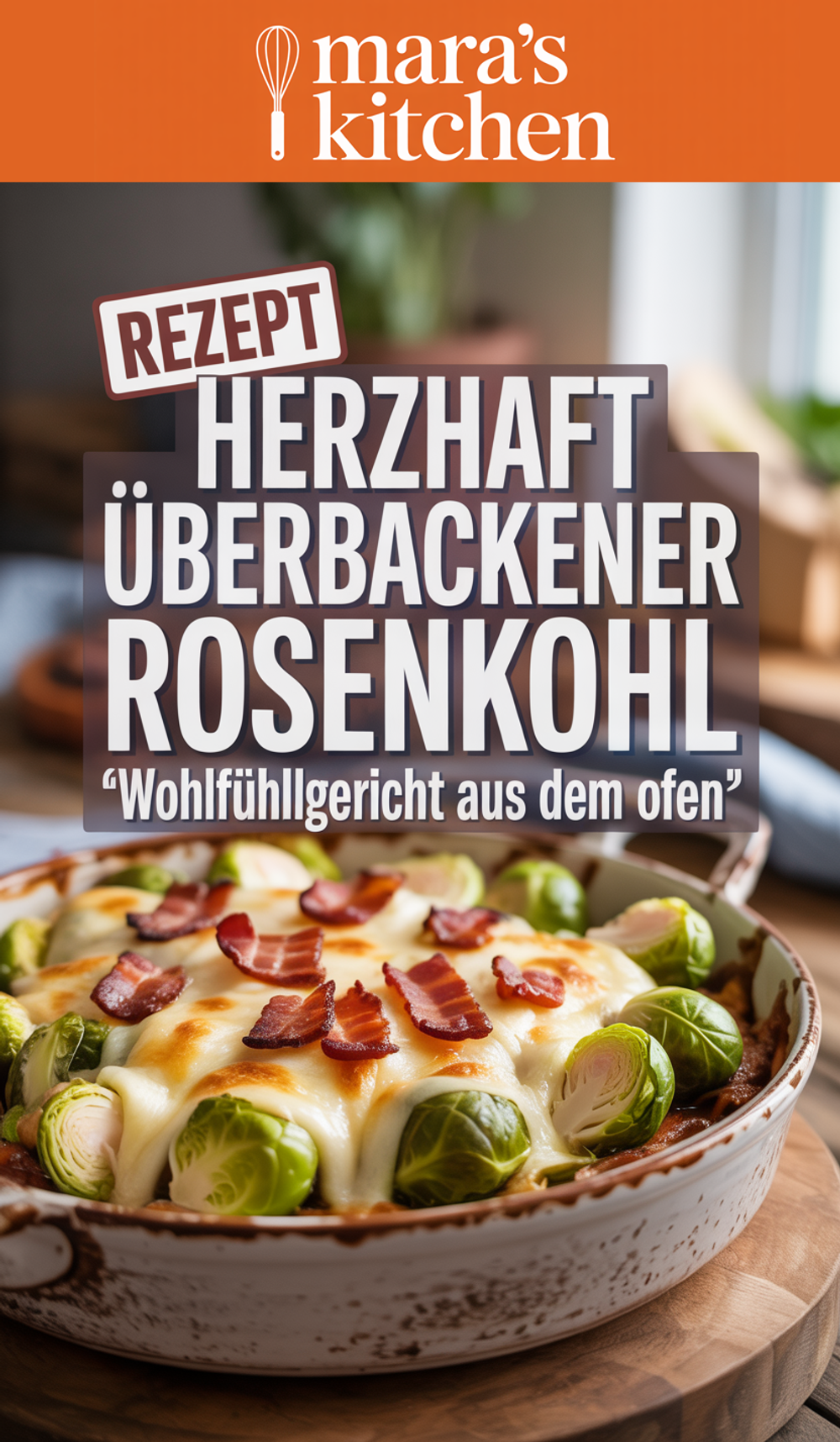 Überbackener Rosenkohl mit Käse und Speck Pinterest Pin